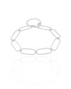 Pulseira Elos Ovais 8 mm Ródio Branco