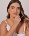 Brinco Orgânico Vazado Liso Banhado a Ouro 18K