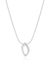 Gargantilha Rabo de Rato Pingente Orgânico Ródio Branco - 40 cm
