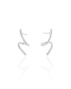 Brinco Orgânico Espiral Liso 2.7 cm Ródio Branco