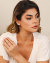 Anel Trevo Cristal Tamanho 12 Banhado a Ouro 18K