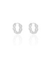 Brinco Argola Click Elos Bolinhas 1.5 cm Ródio Branco