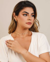 Pulseira Plaquinhas Achatadas 1.5 mm Banhado a Ouro 18K