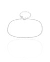 Pulseira Plaquinhas Achatadas 1.5 mm Ródio Branco