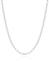 Gargantilha Elos Lisos 3 mm Ródio Branco - 45 cm