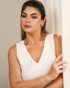 Gargantilha Elos Lisos 3 mm Ródio Branco - 45 cm