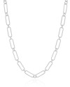 Gargantilha Elos Ovais 5 mm Ródio Branco - 45 cm