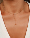Gargantilha Gravata Bolinhas Banhado a Ouro 18K - 40 cm