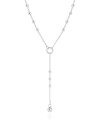 Gargantilha Gravata Bolinhas Ródio Branco - 40 cm