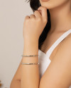 Bracelete Filetes Tubo Ródio Branco