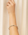 Bracelete Redondo Tubo Liso Fechado Ródio Branco