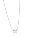 Gargantilha Veneziana Borboleta Vazada Ródio Branco - 45 cm