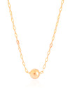 Gargantilha Elos Bola Lisa 12 mm Banhado a Ouro 18K - 45 cm