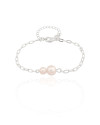 Pulseira Elos Pérolas Ródio Branco