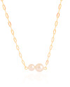 Choker Elos Pérolas Banhado a Ouro 18K