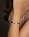 Bracelete Parafusos 4 mm Ródio Branco