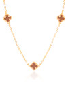 Choker Elos Trevos Tom Rubi 1.0 cm Banhado a Ouro 18K