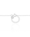 Gargantilha Infantil Corações Pérolas Ródio Branco - 35 cm