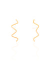 Brinco Fio Zig Zag Banhado a Ouro 18K
