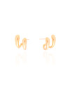 Brinco Dois Filetes Lisos 1.7 cm Banhado a Ouro 18K