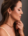 Brinco Argola Click Gotas Coloridas 2.5 cm Banhado a Ouro 18K