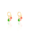 Brinco Argola Click Gotas Coloridas 2.5 cm Banhado a Ouro 18K