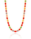 Choker Ovais Coloridos 4 mm Banhado a Ouro 18K