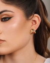 Brinco Argola Orgânica Lisa 1.6 cm Banhado a Ouro 18k
