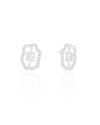 Brinco Orgânico Ponto de Luz Oval Cristal Ródio Branco