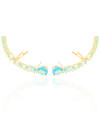 Ear Cuff Pontos de Luz Ovais Topázio Sky Cravejado Cristal Banhado a Ouro 18K