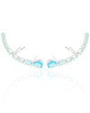 Ear Cuff Pontos de Luz Ovais Topázio Sky Cravejado Cristal Ródio Branco
