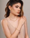 Gargantilha Gomos Gotas Cristal Banhado a Ouro 18K - 40 cm