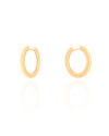 Brinco Argola Click Achatada Lisa 2.1 cm Banhado a Ouro 18K