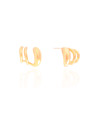 Ear Cuff Três Filetes Lisos 1.7 cm Banhado a Ouro 18K