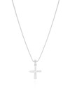 Gargantilha Veneziana Cruz Baguetes Cristal Ródio Branco - 45 cm