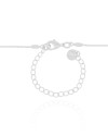 Gargantilha Gravata Bolinhas Lisas Ródio Branco - 50 cm