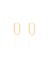 Brinco Argola Encaixe Fio Oval 1.8 cm Banhado a Ouro 18K