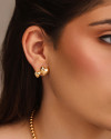 Ear Cuff Corações Lisos Banhado a Ouro 18K