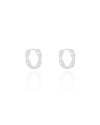 Brinco Argola Click Torcida Dupla 1.5 cm Ródio Branco