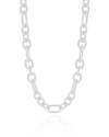 Choker Elos Ovais 8 mm Ródio Branco