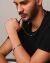 Pulseira Masculina Grumet 6 mm Ródio Branco