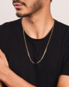 Gargantilha Masculina Grumet 3 mm Banhado a Ouro 18K - 60 cm