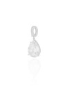 Pingente Gota Cravejada Cristal Ródio Branco