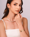 Brinco Argola Reta Esteira Texturizada 2.4 cm Banhado a Ouro 18K