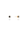 Brinco Ponto de Luz Onix 5 mm Banhado a Ouro 18K