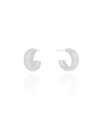 Brinco Argola Texturizada 1.7 cm Ródio Branco