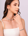Bracelete Texturizado 5 mm Ródio Branco