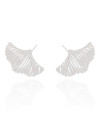 Ear Cuff Folha Frisada Ródio Branco
