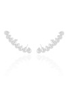 Ear Cuff Gotas Lisas Ródio Branco