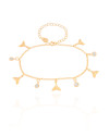 Pulseira Elos Caudas de Sereia Pontos de Luz Cristal Banhado a Ouro 18K